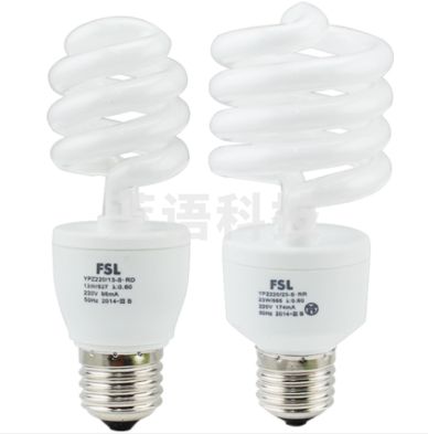 佛山FSL 螺口E27 18W 6500K 螺旋三基色节能灯