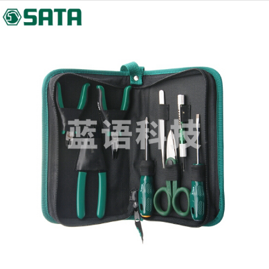 世达(SATA)03750 8件电子工具组套/8件套组合螺丝刀尖嘴钳电工剪电子工具套装