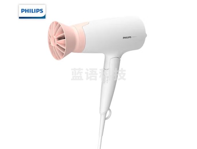 飞利浦(PHILIPS)电吹风机家用大功率 恒温速干 发廊沙龙专业级吹风筒 便携折叠+1600W+3档丨BHD309白
