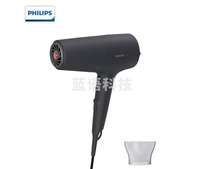 飞利浦(PHILIPS) 电吹风机 2200W家用大功率 4000万负离子 恒温护发速干吹风筒 BHD504/05 黑色