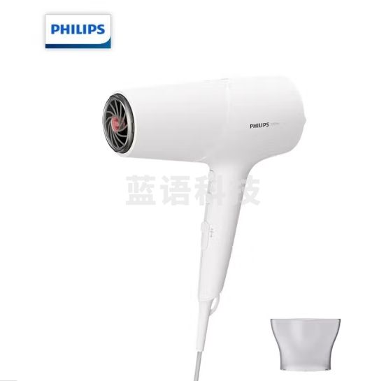 飞利浦(PHILIPS) 电吹风机 2200W家用大功率 4000万负离子 恒温护发速干吹风筒 BHD500/05 白色