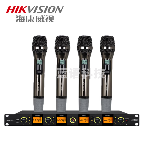 海康威视(HIKVISION)手持一拖四无线麦克风UHF话筒无障碍百米传输防啸叫DS-KAI2H01-4W