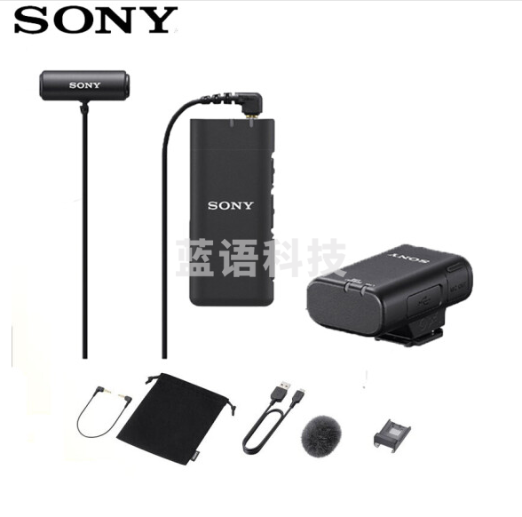 索尼(SONY) ECM-W2BT无线麦克风+ECM-LV1立体声领夹麦克风套装-CC16136