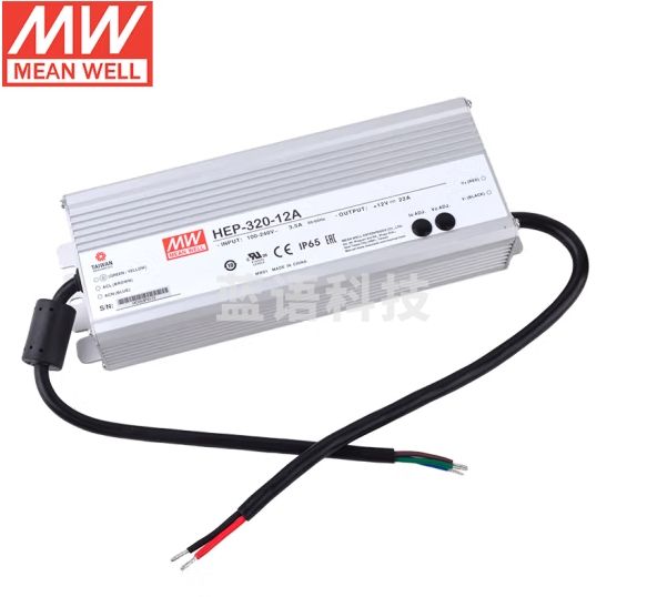 明纬(MEANWELL)开关电源12V 22A 带PFC功能 AC转DC电源供应器 HEP-320-12A
