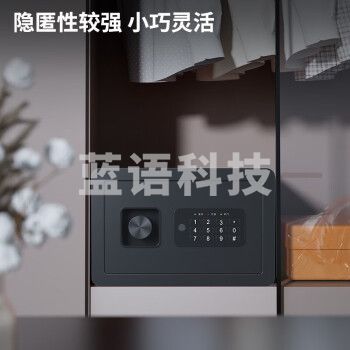 得力(deli)家用办公小型电子密码可入墙入柜床头衣柜隐藏嵌入式保险高20cm【黑色】电子密码款AE515