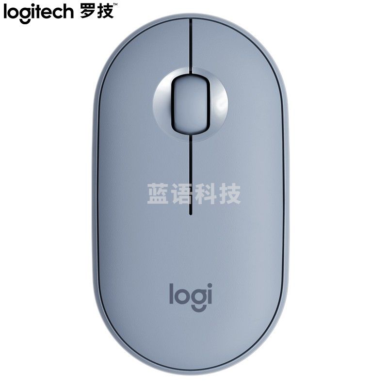 罗技（Logitech） Pebble鹅卵石 鼠标 无线蓝牙鼠标 办公鼠标 静音鼠标 便携鼠标 对称鼠标 雾霭蓝