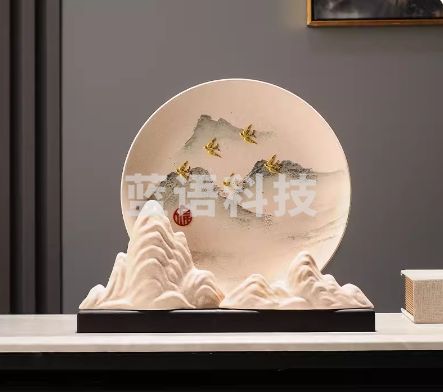 新中式摆件假山摆盘办公书房装饰品老板领导办公桌创意摆设工艺品