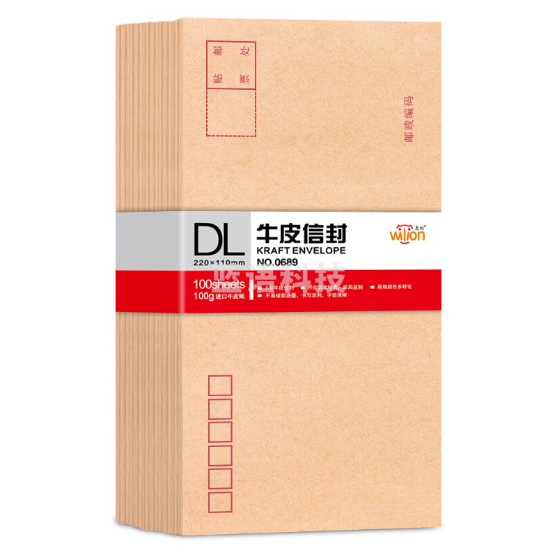 惠朗(huilang)100张5号牛皮纸信封 加厚邮局标准信封工资袋220*110mm0689