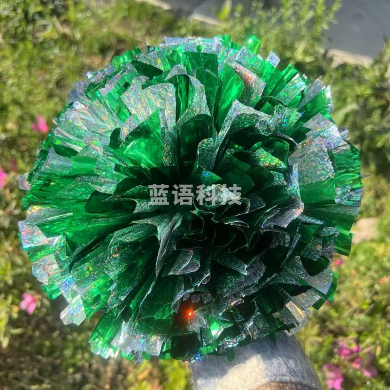 拉拉队手花 中号指环款【30cm】镭射银混金属绿