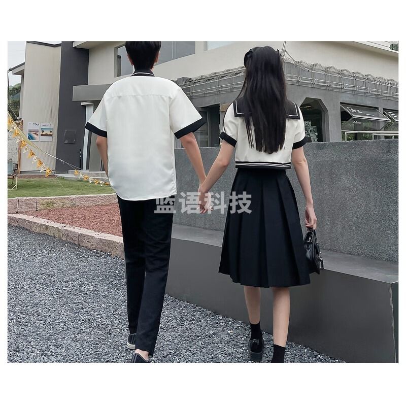 舞之美 校班服初高中学生学院风生夏季短袖制服套装生高三毕业英伦M 男款一套 S普通舞台装