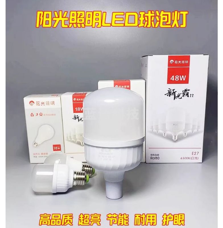 阳光照明  超亮LED节能灯泡室内大功率9W13W18W28W48瓦螺纹吊球泡灯 LED光源