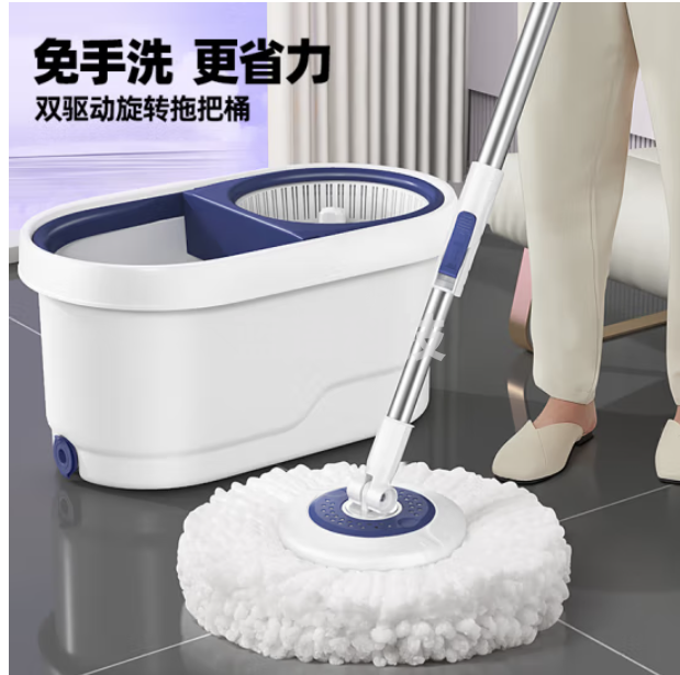 省力双驱动旋转拖把家用一拖净