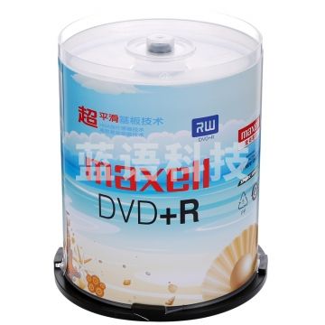麦克赛尔(maxell)DVD+R光盘 刻录光盘 光碟 空白光盘 M2系列16速4.7G 珍珠白桶装100片