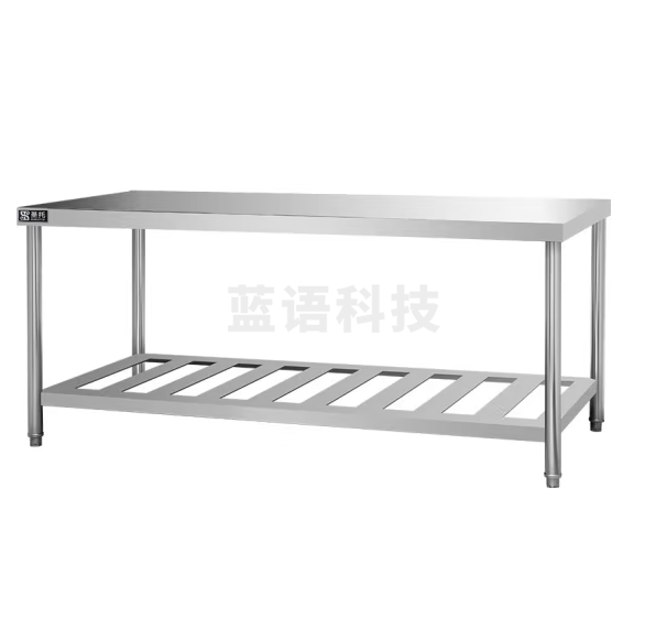 圣托（Shentop）不锈钢工作台加厚揉面台 饭店厨房打荷台商用 切菜桌子双层操作台 STTA-TG18C