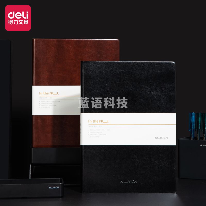 纽赛(NUSIGN)商务皮面笔记本子B5 特厚意大利纸张进口皮料 随机商务色NS256