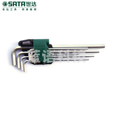 世达(SATA)9件套铬钒钢特长内六角扳手09103A