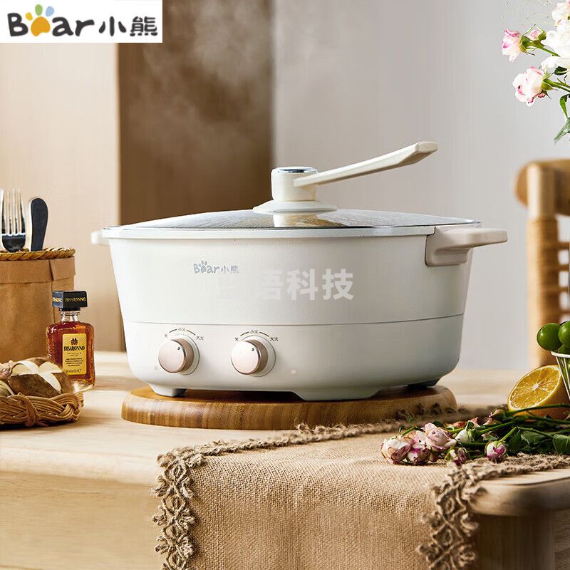 小熊DHG-D60N1鸳鸯锅 电火锅 多用途锅火锅专用锅电煮锅 多功能一体式家用电热锅料理涮火锅 6L