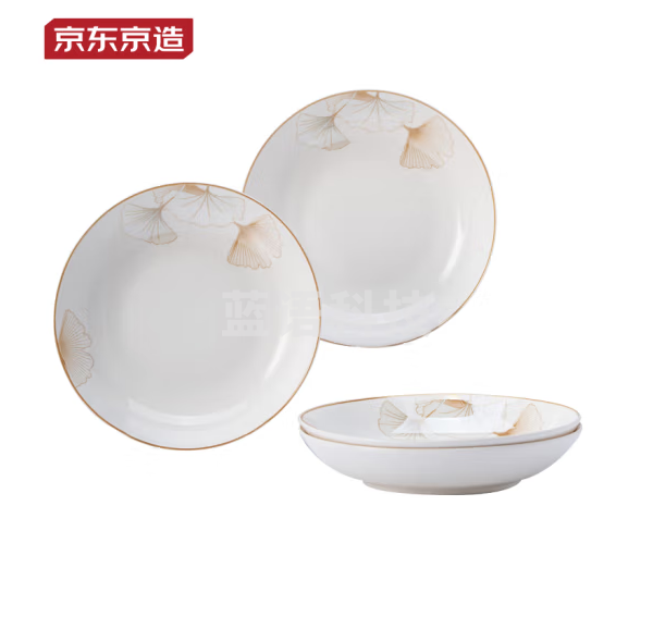 京东京造陶瓷盘子家用景德镇中式菜盘深盘汤盘子 秋之韵7英寸盘4个装