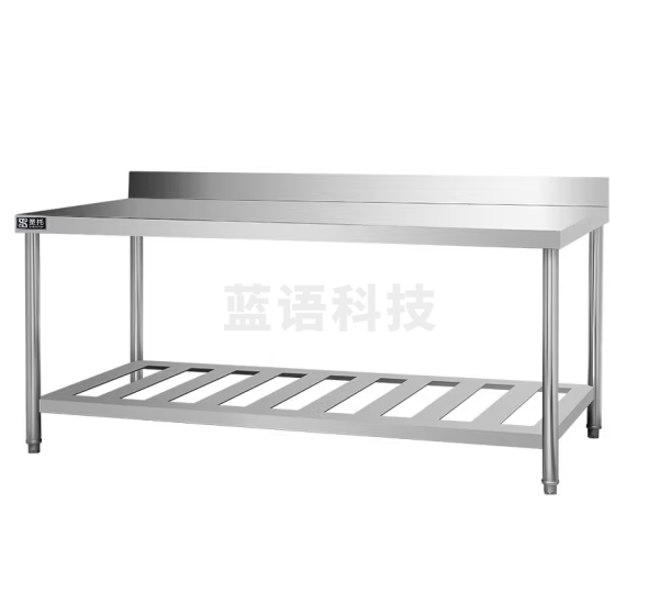圣托（Shentop）饭店厨房打荷台商用 不锈钢工作台切菜桌子 饭堂双层靠背操作台 STTA-TG18K