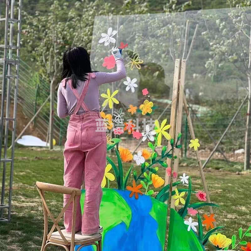 不打皱涂鸦透明膜PVC长卷绘画幼儿园活动儿童户外画画透明硬胶片