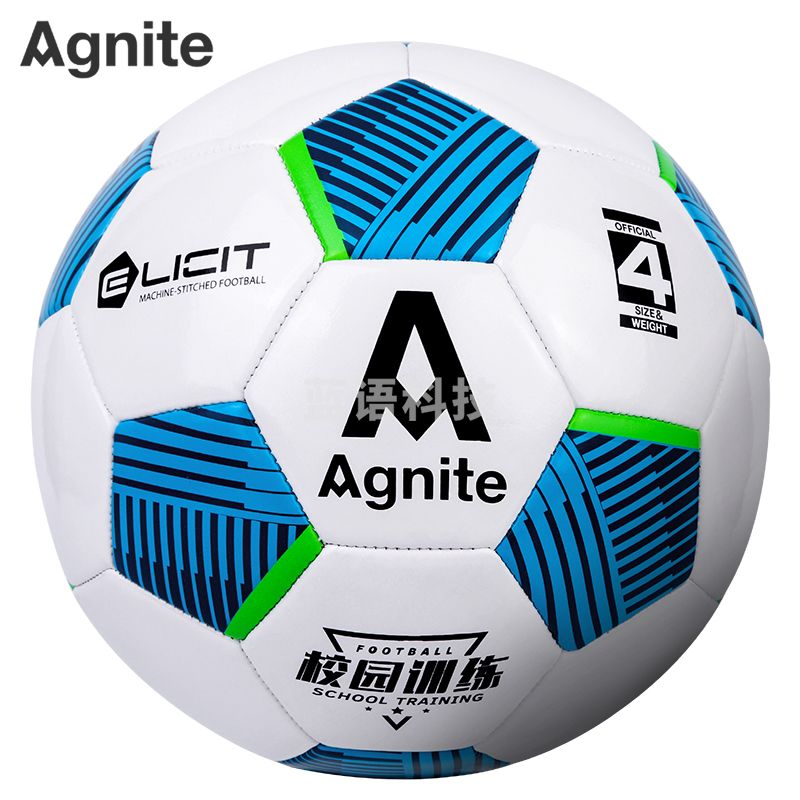 安格耐特(Agnite) F1242_4号PVC机缝足球(白色+蓝色)