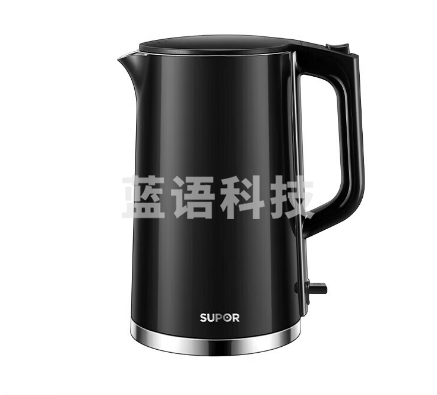苏泊尔(SUPOR)电水壶双层保温防烫热水壶1500W大功率 全钢无缝316L不锈钢内胆电烧水壶家用1.7升 SW-17S16L 黑色