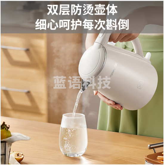 九阳(Joyoung)热水壶烧水壶电水壶 双层防烫316L不锈钢 家用大容量电热水壶 K15FD-W166