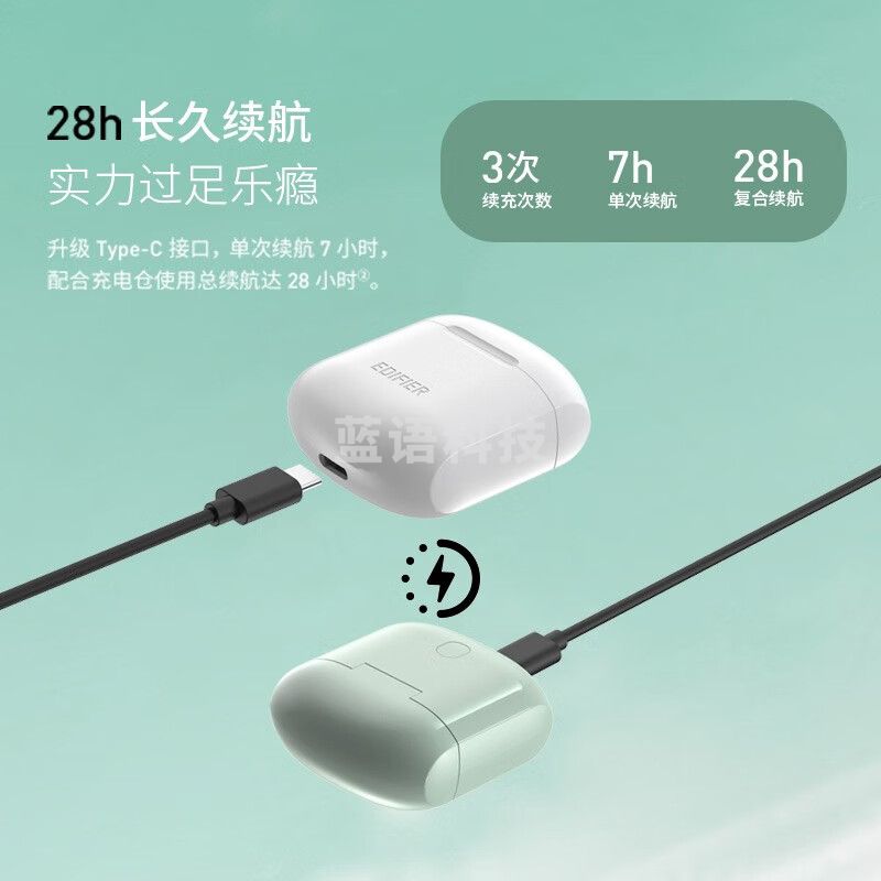 漫步者(EDIFIER)LolliPods 真无线蓝牙耳机 蓝牙5.3 音乐耳机 适用苹果华为小米手机 白色