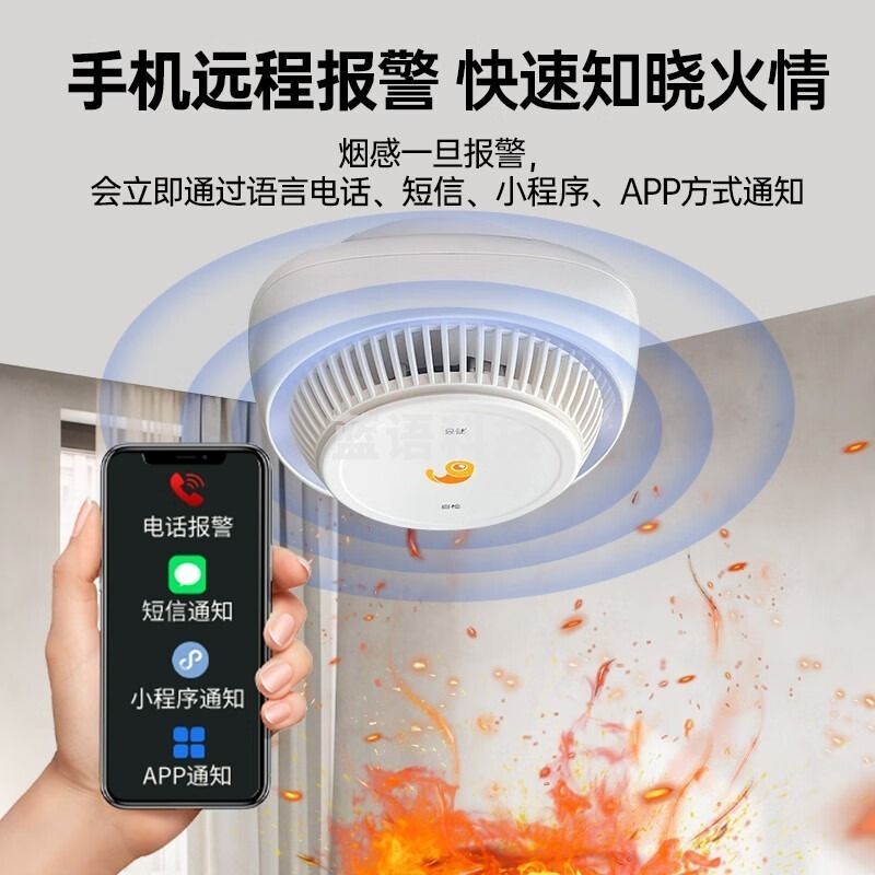 浙创领舰青鸟消防 烟雾报警器智能消防警报器烟感家用厨房远程防火灾探测仪天然气燃气泄漏独立式感应器 3c认证 【WIFI远程】烟雾报警器-无需主机  （如需其他型号 请联系客服）