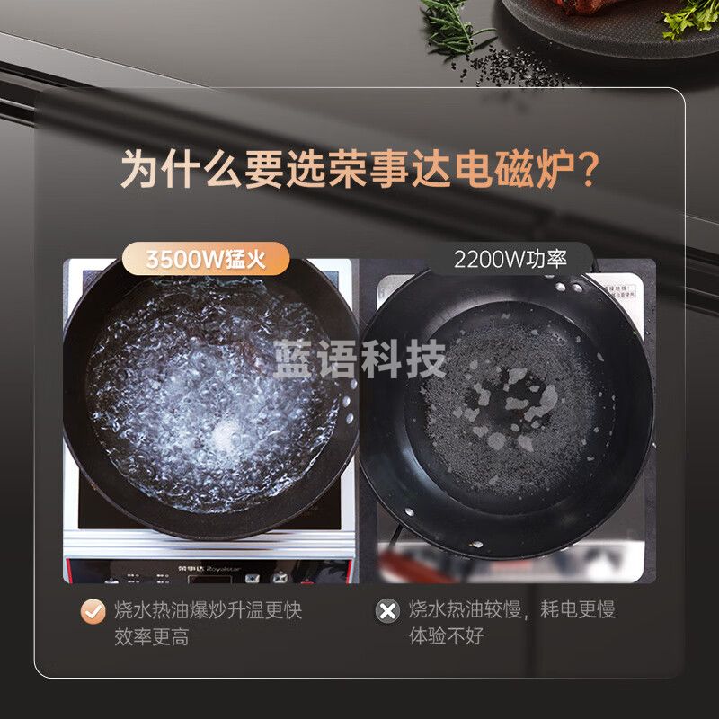 荣事达(Royalstar)商用电磁炉3500W饭店食堂大功率单灶火锅平面猛火电磁灶凹面电灶带炒锅套装5000W 炒锅套装凹面3500W不锈钢+双旋钮