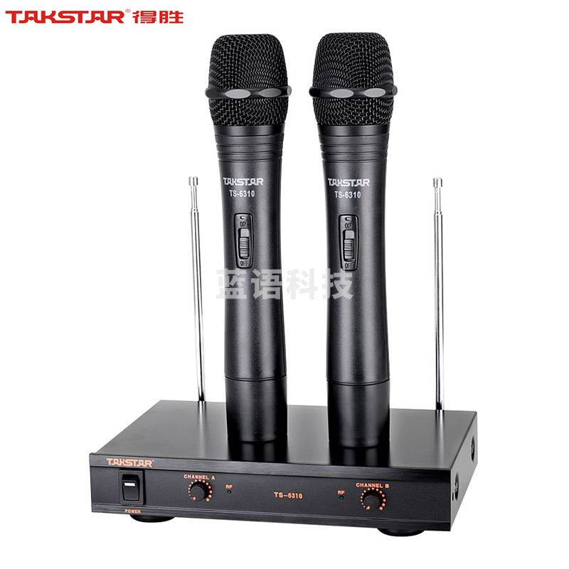 得胜(TAKSTAR)TS-6310无线话筒麦克风一拖二 会议演讲舞台演出 稳定细腻高质无线话筒 黑色