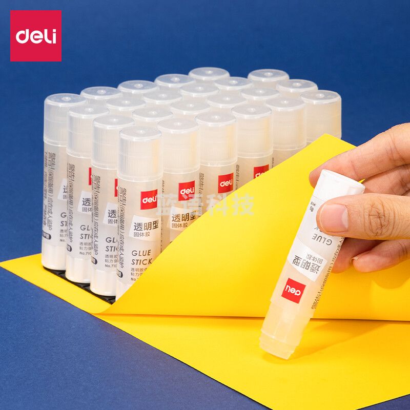 得力(deli)8g透明色ACR固体胶水/胶棒 高粘度顺滑便携 24支装 办公学习 7106