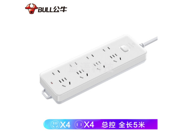 公牛(BULL)GN-403插座 8位总控5米