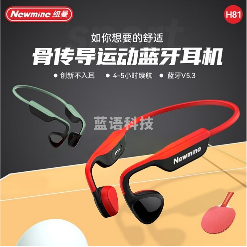 纽曼(Newmine)H81骨传导蓝牙耳机 无线不入耳挂耳式 适用华为苹果安卓 两色可选