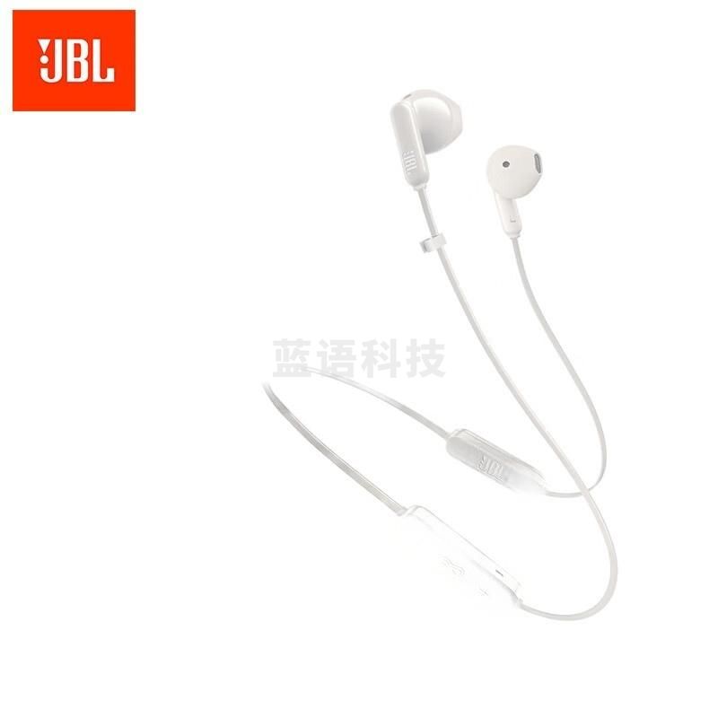 JBL TUNE 235BT 半入耳式蓝牙颈挂式耳机 防水设计 免提通话 白色