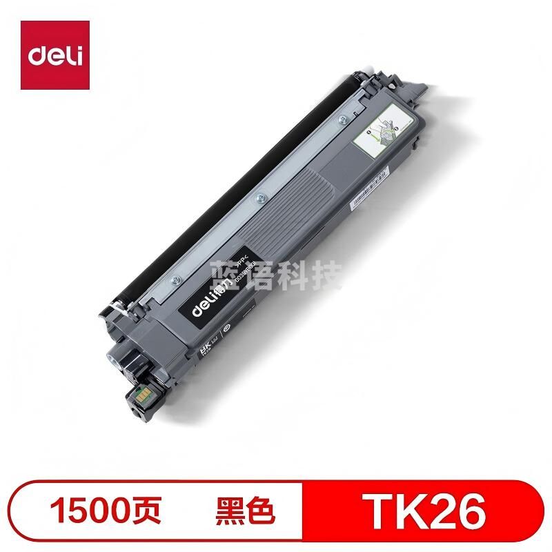 得力(deli)TK26 打印量1500页 含芯片 适用得力CP2600DN、CM2600ADN 墨粉盒 (计价单位：个) 黑色
