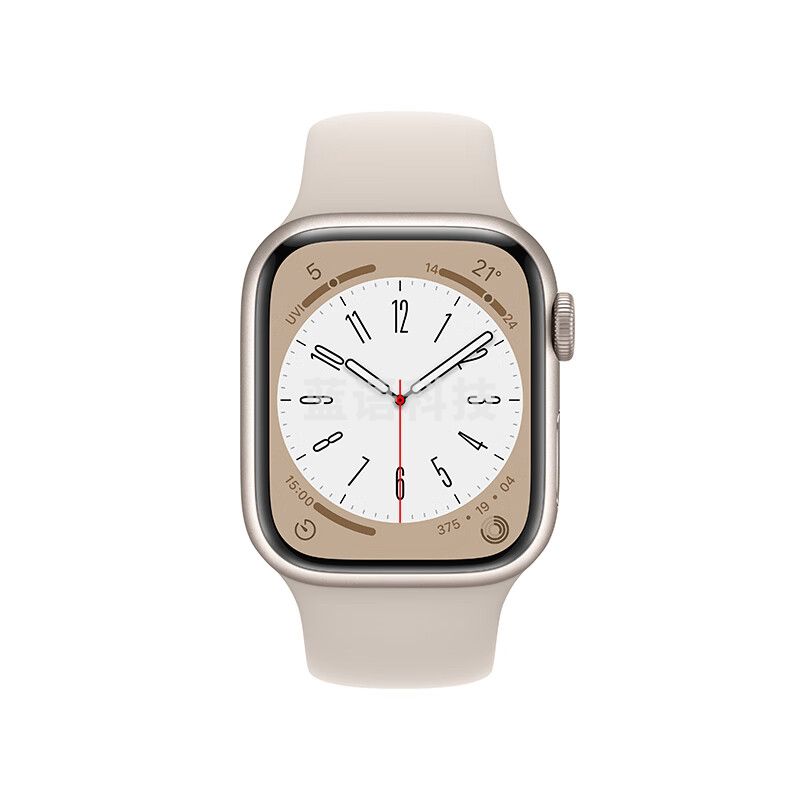 Apple Watch Series 8 智能手表GPS款41毫米星光色铝金属表壳星光色运动型表带MNP63CH/A