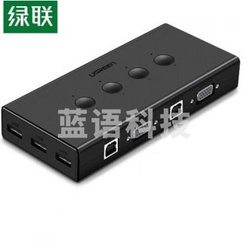 绿联(UGREEN)CM154 KVM切换器 VGA视频分配器四进一出 显示屏键盘鼠标4口USB打印机共享器 SFFS04281103346658 4进1出