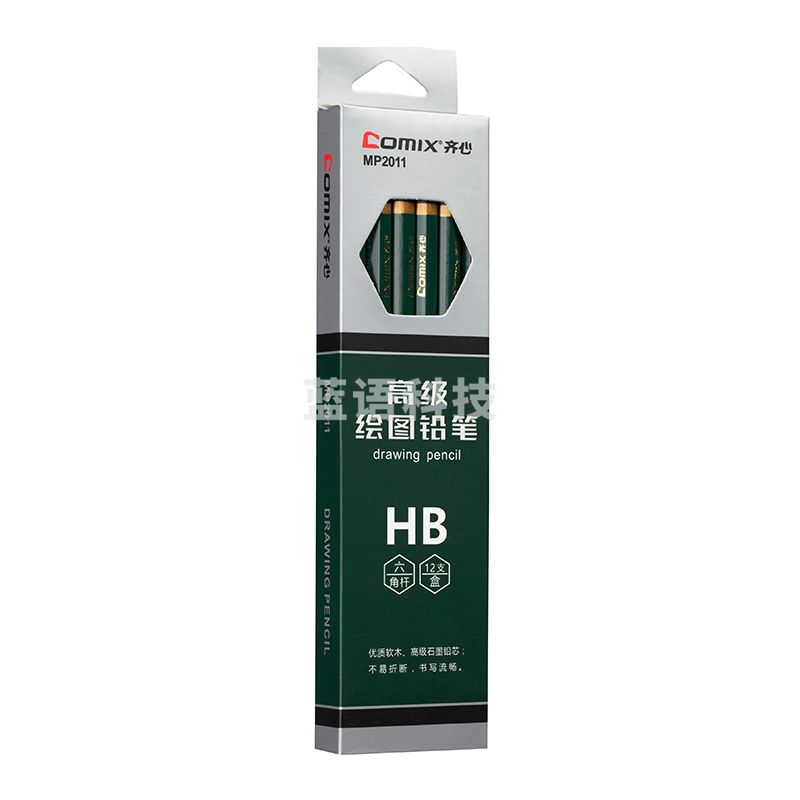 齐心 MP2011 高级绘图铅笔 HB 12支/筒 黑 单位:筒