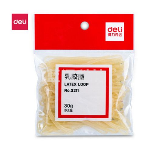 得力（deli）30g袋装耐用橡胶圈/橡皮筋/牛皮筋 高弹力不易断 3218 30包
