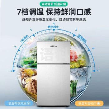 新飞（Frestec）小冰箱迷你小型双门家用宿舍出租房办公室冷藏冷冻电冰箱节能省电【一级能效】72升灰双门【省电轻音】