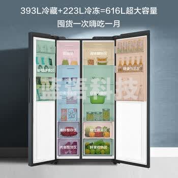 海尔双门超薄嵌入风冷无霜一级变频净味除菌家用大容量冰箱BCD-616WGHSSEDC9
