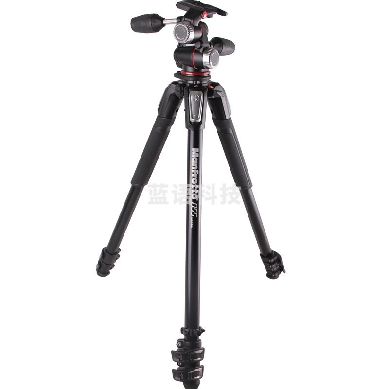 曼富图(（Manfrotto）MK055XPRO3-3W 三脚架套装 铝合金三节三脚架 承重8kg 90°的中轴橫置系统