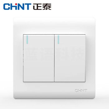 正泰（CHNT）NEW7-Z00300 插座面板86型墙壁开关 7Z象牙白 二开单控