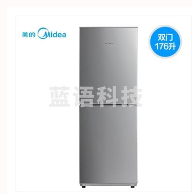 美的（Midea）176升电冰箱双开门节能低音持久锁冷 BCD-176M 银色