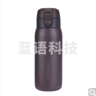 乐扣乐扣 lock&lock LHC3233 304不锈钢便携保温杯 商务办公弹盖水杯 370ml 棕色