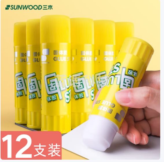 三木(SUNWOOD) 21g高粘度PVA固体胶/胶棒/快干耐用 12支装 6607