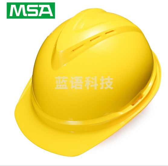 梅思安 V-Gard500 PE 豪华型透气安全帽(黄色）