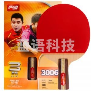 红双喜(DHS)直拍 双面 反胶乒乓球拍 R3006 3星