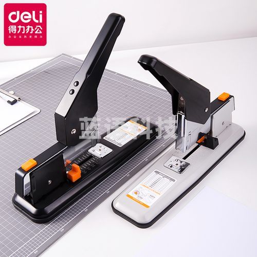 得力(deli)重型订书机 省力型方便实用长臂加厚大号订书器钉书机办公用品订本子 100页黑色重型订书机-0290 M&C32104